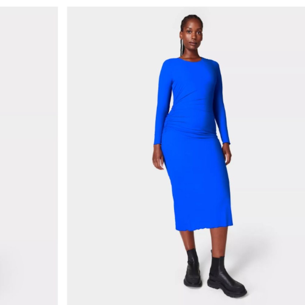 Sweaty Betty Explorer Sculpt Ruched Dress Blue Size L